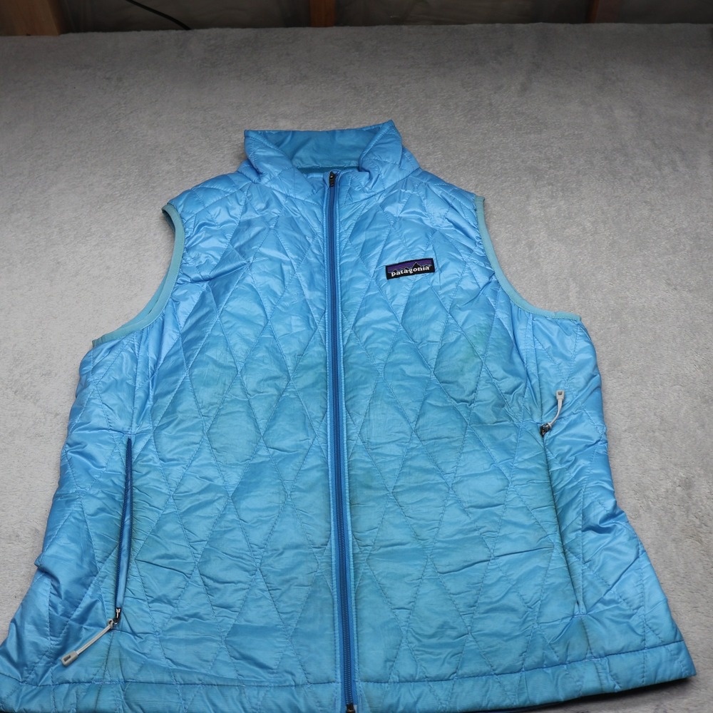 Patagonia Nano Puff Vest Women Medium Blue Lightweight Insulated Ripstop Quilted